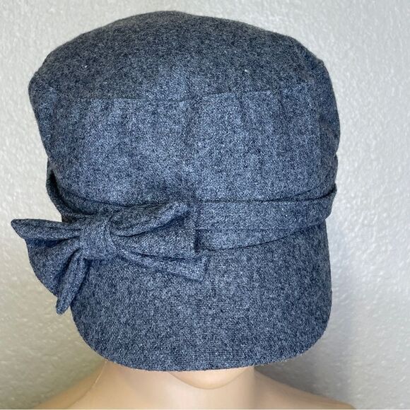 Women’s Wool Blend Bow Knot Newsboy Hat Gray - Picture 5 of 8